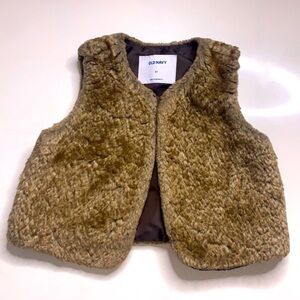 Old Navy toddler girls brown fuzzy faux fur vest 2T